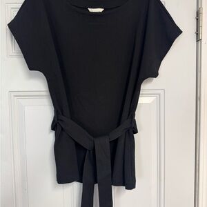 H&M Elegant Black Tie-Waist Tee